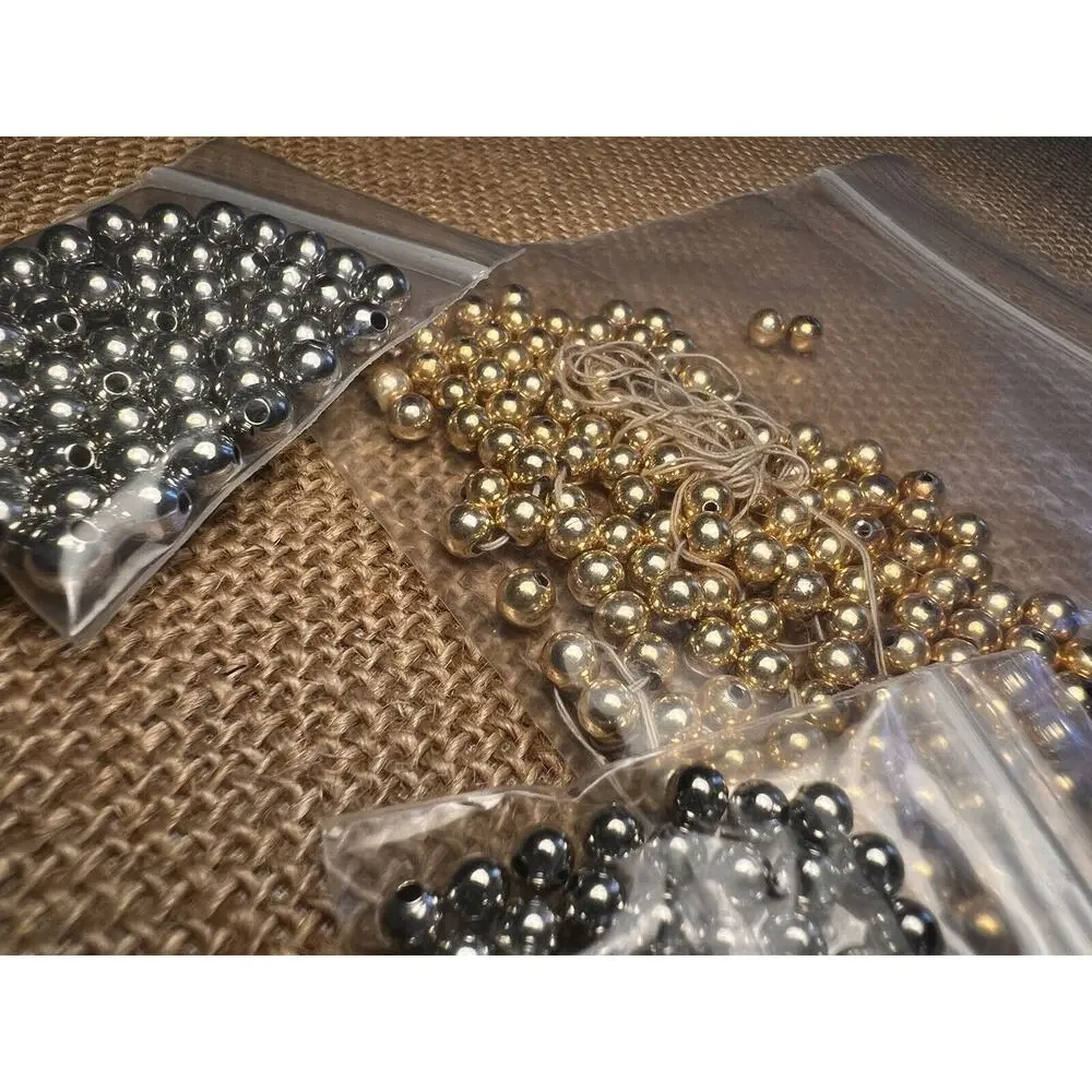 Silver Tone and Gold Tone Loose Beads Jewelry Making--Mixed Lot
